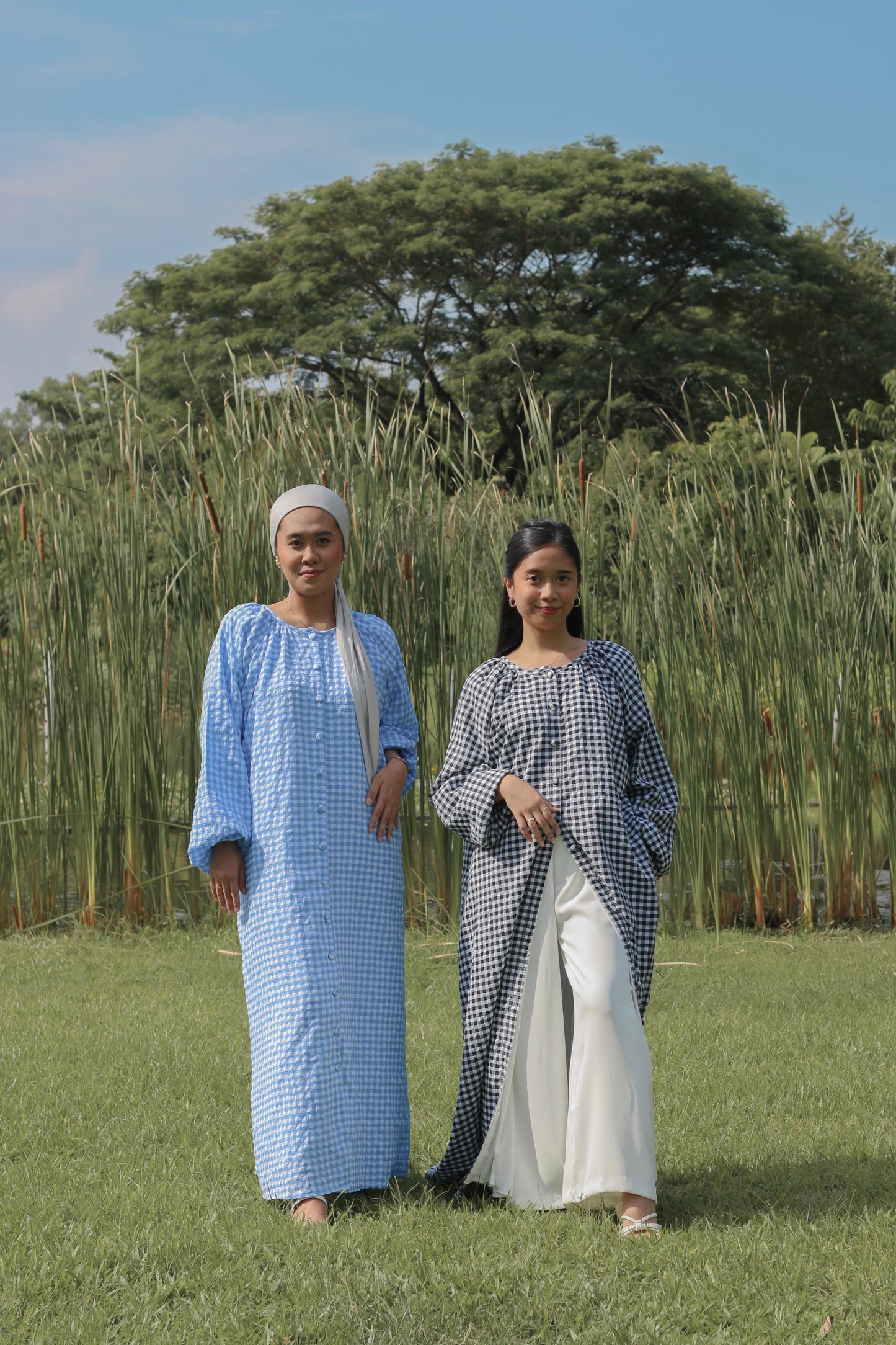 Gingham Long Sleeve Dress