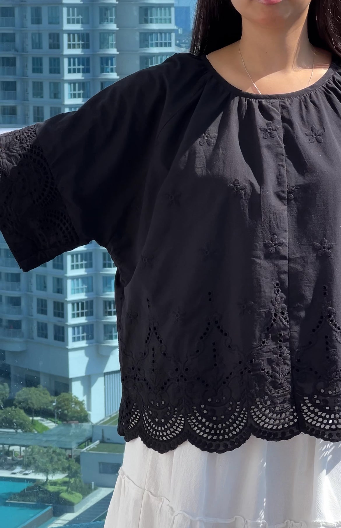 Beatrice Eyelet Top