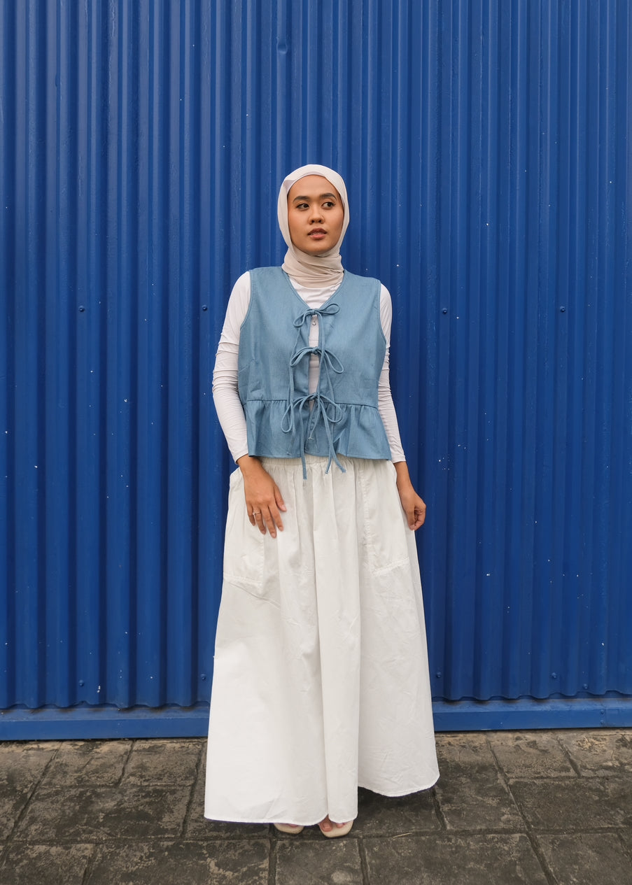Denim Ribbon Vest