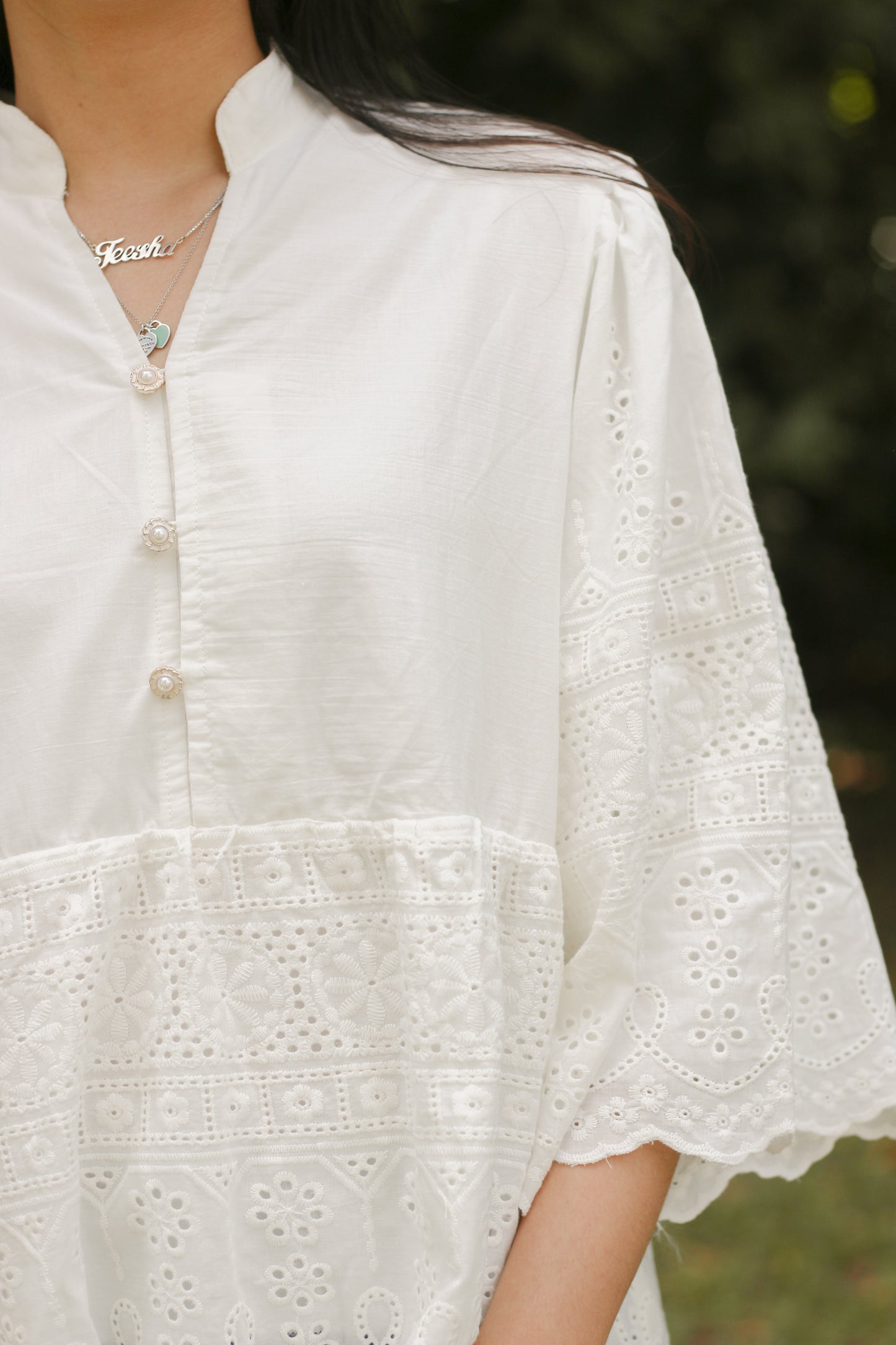 Syidah Eyelet Babydoll Top