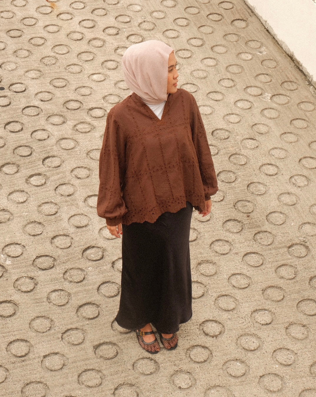 Embroided Lace LS Blouse