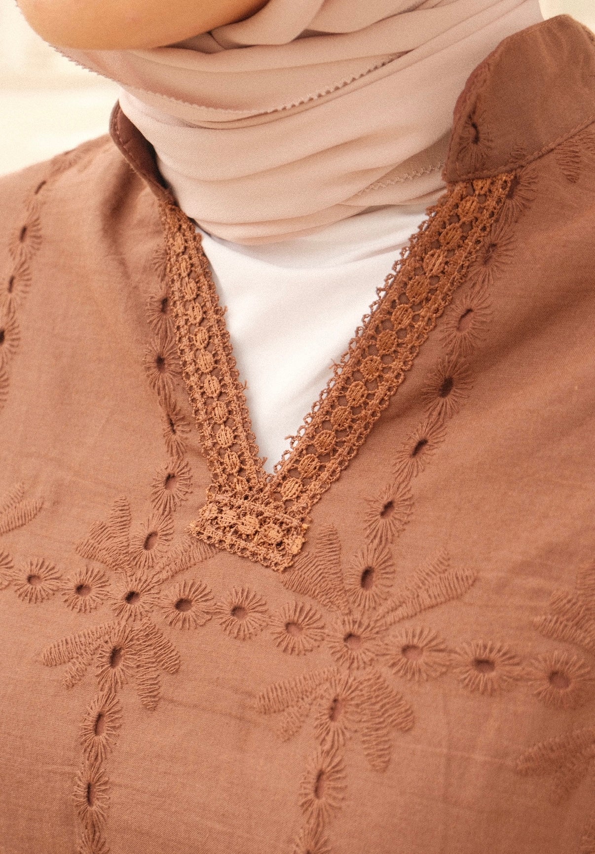 Embroided Lace LS Blouse
