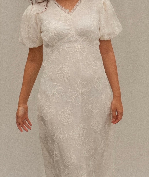 White Floral Lace Dress