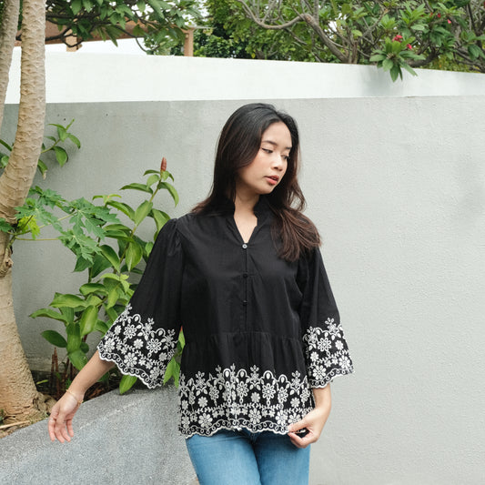 Syidah Eyelet Babydoll Top