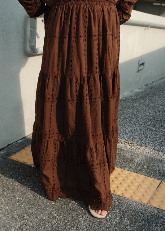 Tiered Eyelet Skirt